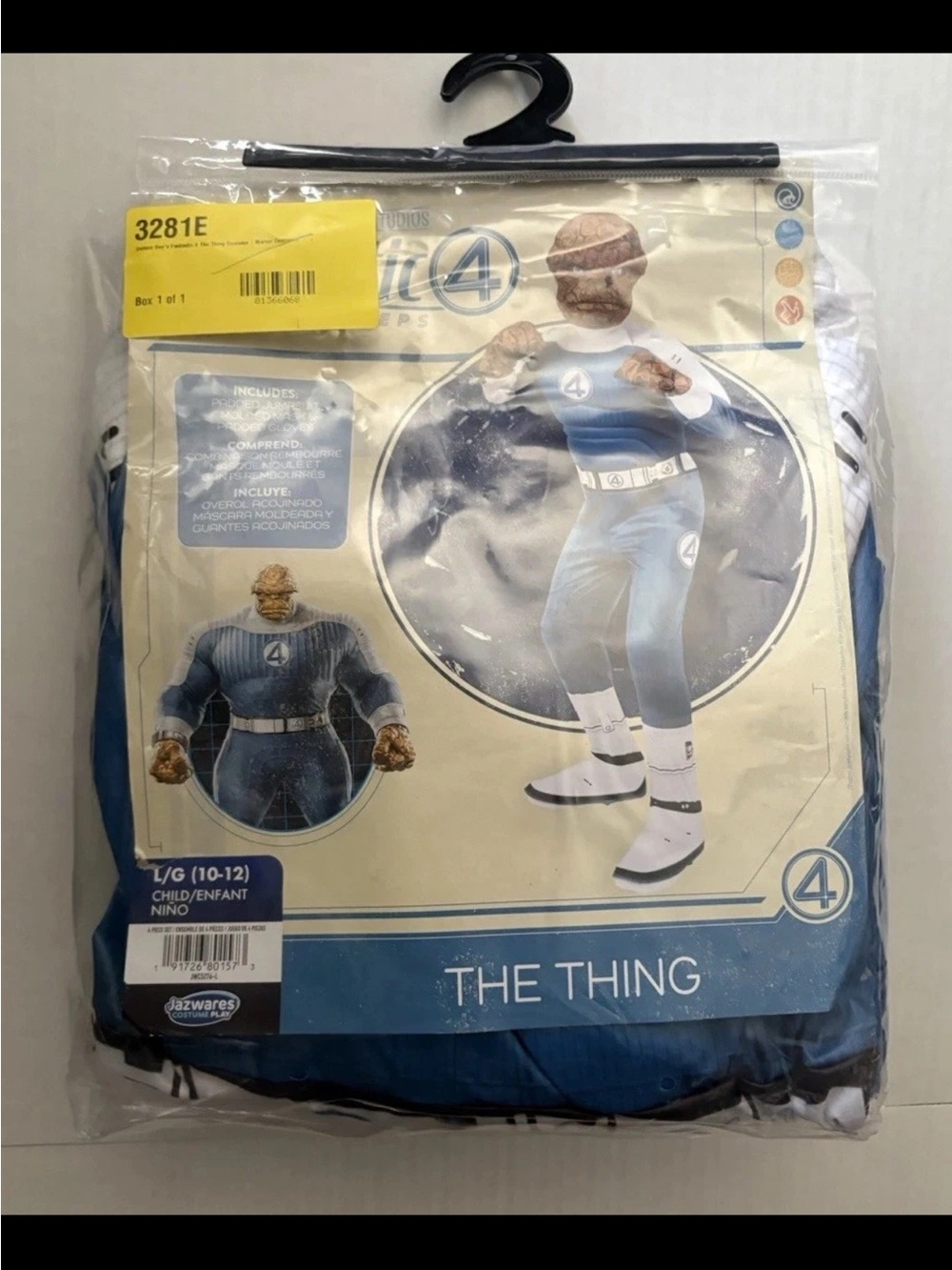 Marvel Blue & White Fantastic Four Muscle Costume child large 10-12 - Picture 2 of 4